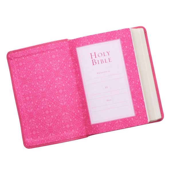 Pink Faux Leather Large Print Compact King James Version Bible