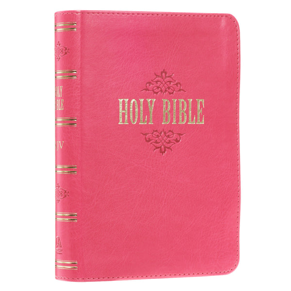 Pink Faux Leather Large Print Compact King James Version Bible