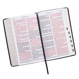 Black Half-bound Faux Leather Giant Print King James Version Bible with Thumb Index