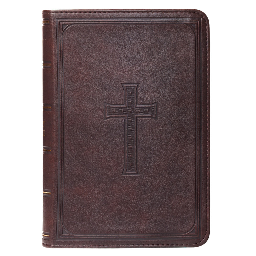 KJV Compact Bible - Dark Brown Faux Leather Large Print