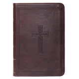 KJV Compact Bible - Dark Brown Faux Leather Large Print