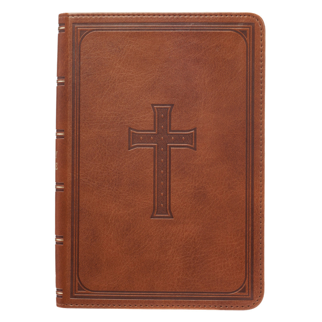 KJV Compact Bible - Medium Brown Faux Leather Large Print
