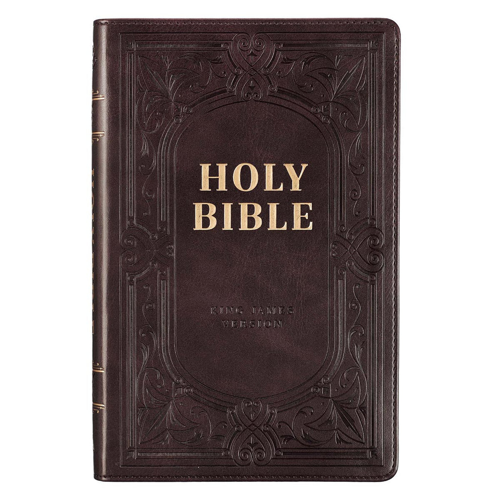 KJV Deluxe Gift Bible - Dard Brown heat-debossed