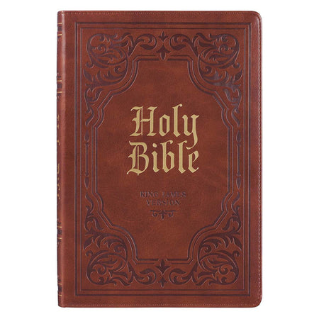 KJV Giant Print Full-size Bible - Two-tone Brown heat-debossed
