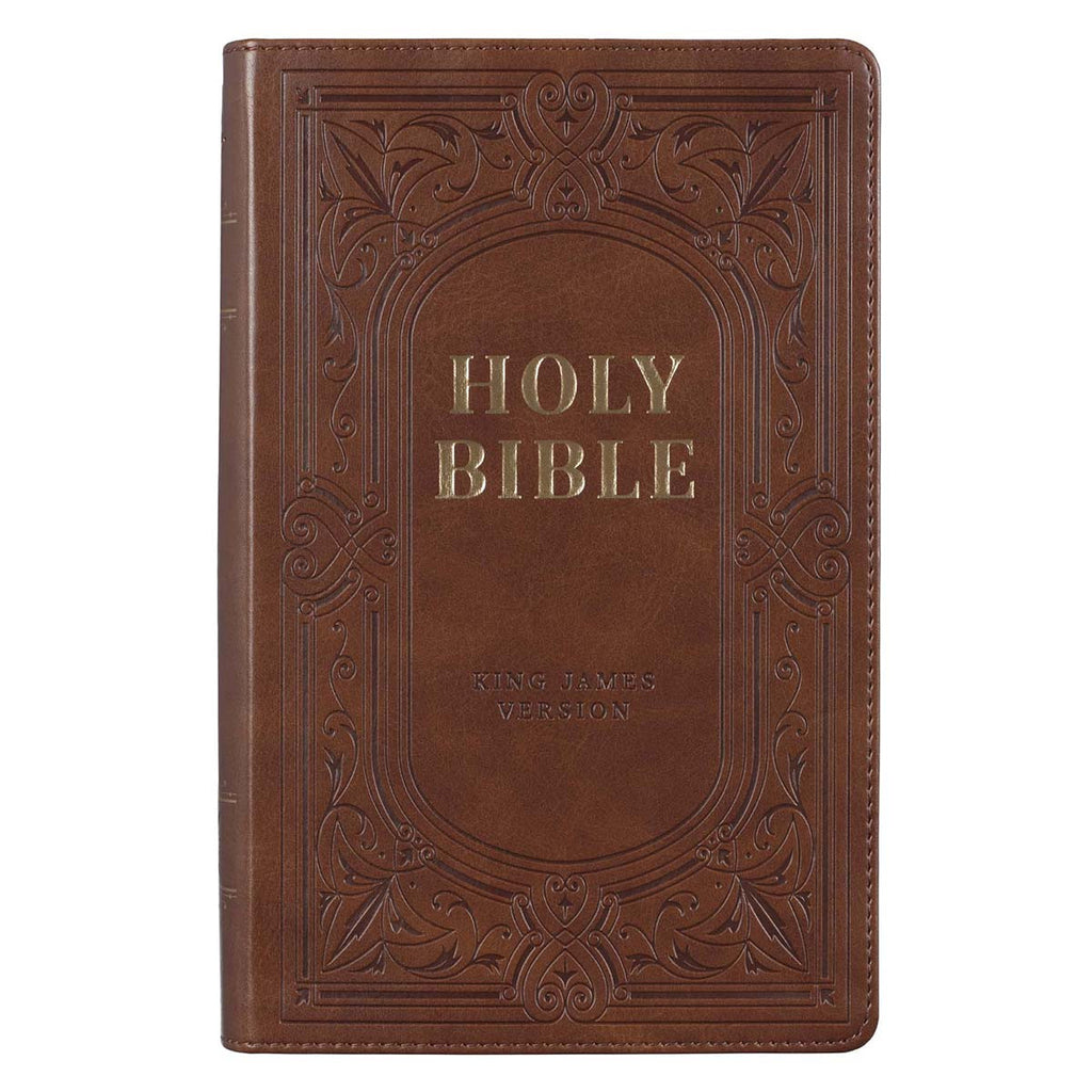 Medium Brown Faux Leather Giant Print Bible with Thumb Index