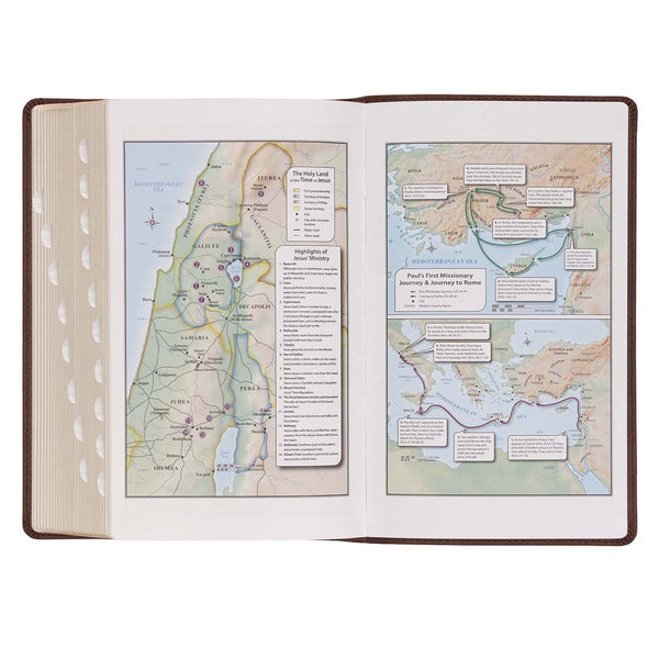 Medium Brown Faux Leather Giant Print Bible with Thumb Index