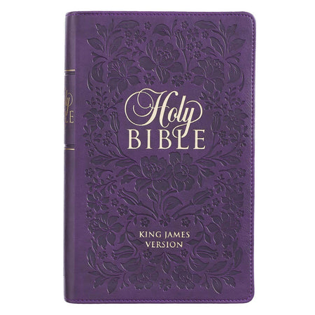 KJV Large Print Thinline Bible - Blue heat-debossed