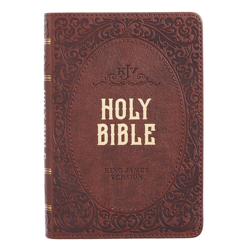 KJV Medium Brown Faux Leather Compact Bible