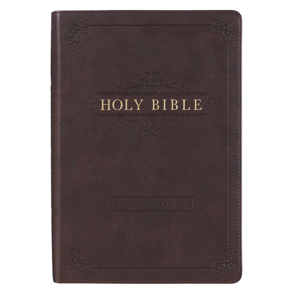 Dark Brown Faux Leather Giant Print Full-size KJV Bible