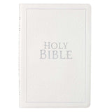 KJV Bible Large Print Thinline - White Faux Leather