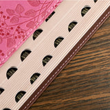 Saddle Tan and Pink Faux Leather Giant Print Standard-size King James Version Bible with Thumb Index