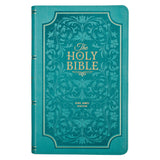 Teal Faux Leather Giant Print Standard-size King James Version Bible with Thumb Index