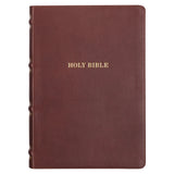 Saddle Tan Full Grain Leather King James Version Study Bible with Thumb Index