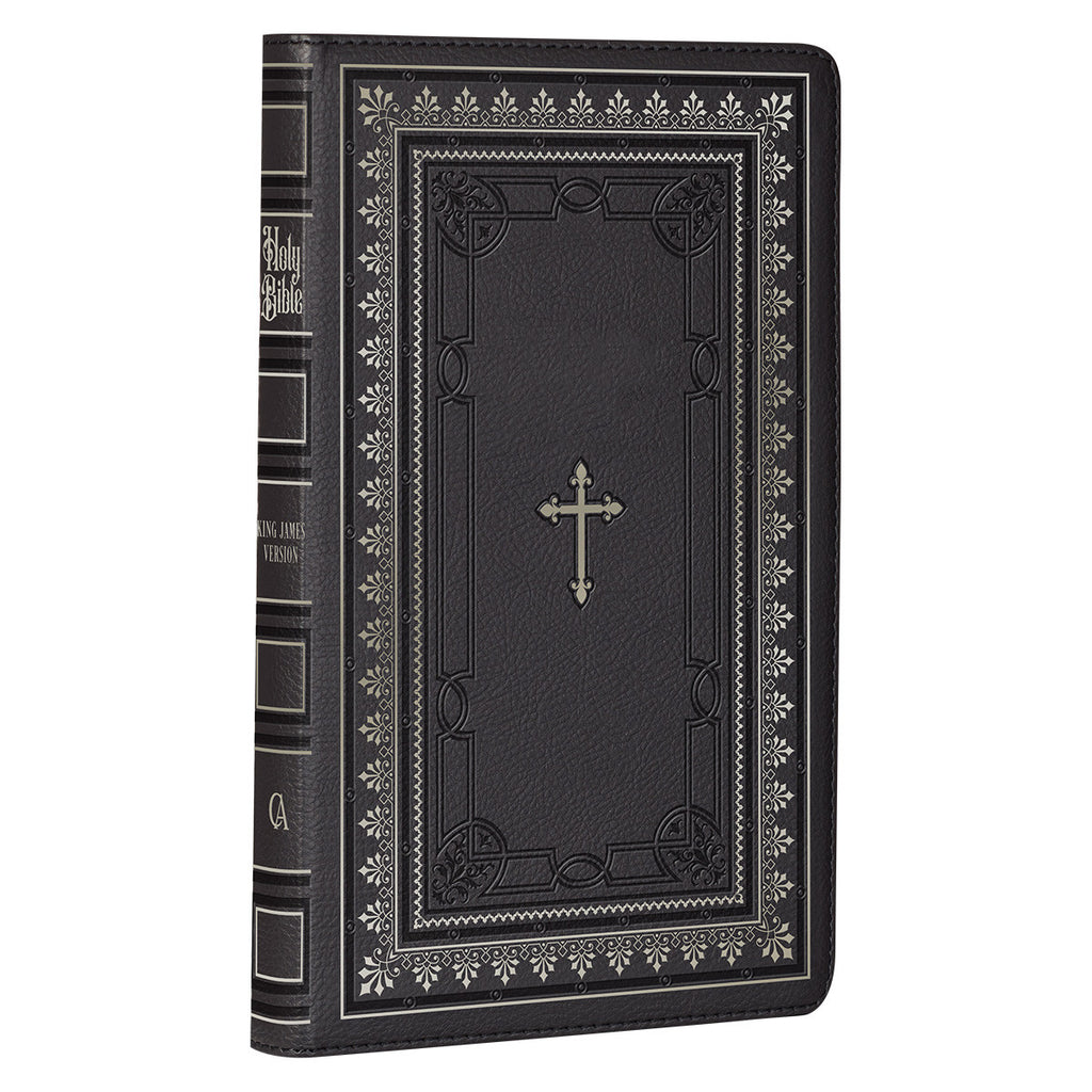 Black Framed Faux Leather KJV Deluxe Gift Bible with Thumb Index