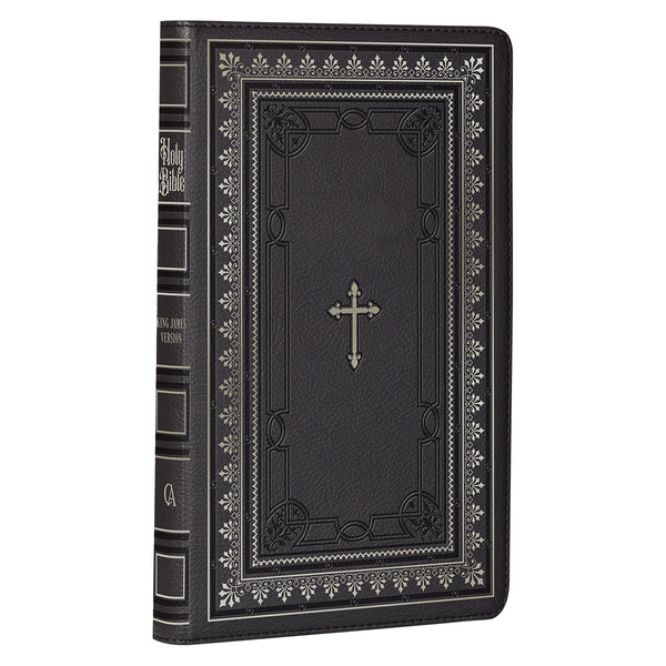 Black Framed Faux Leather KJV Deluxe Gift Bible with Thumb Index