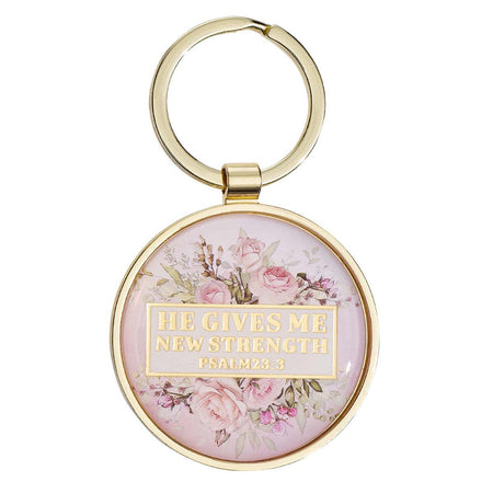 First My Mother Pink Peony Metal Key Ring
