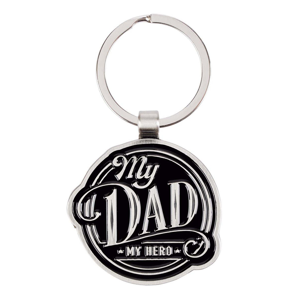 Black Metal Keyring in Gift Tin - My Dad My Hero