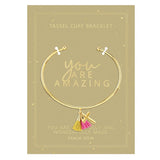 You Are Amazing Tassel Cuff Bracelet