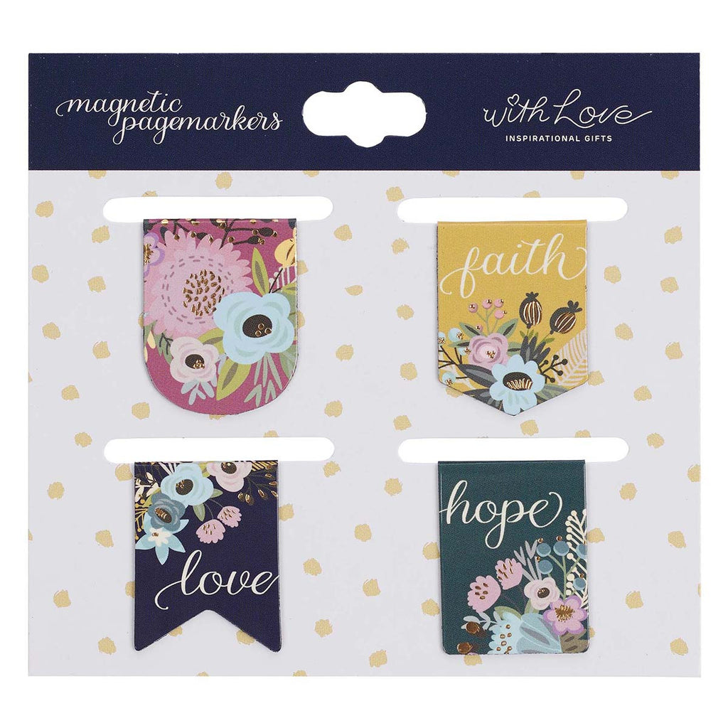 Die-cut Petite Magnetic Bookmark Set - Faith Hope Love