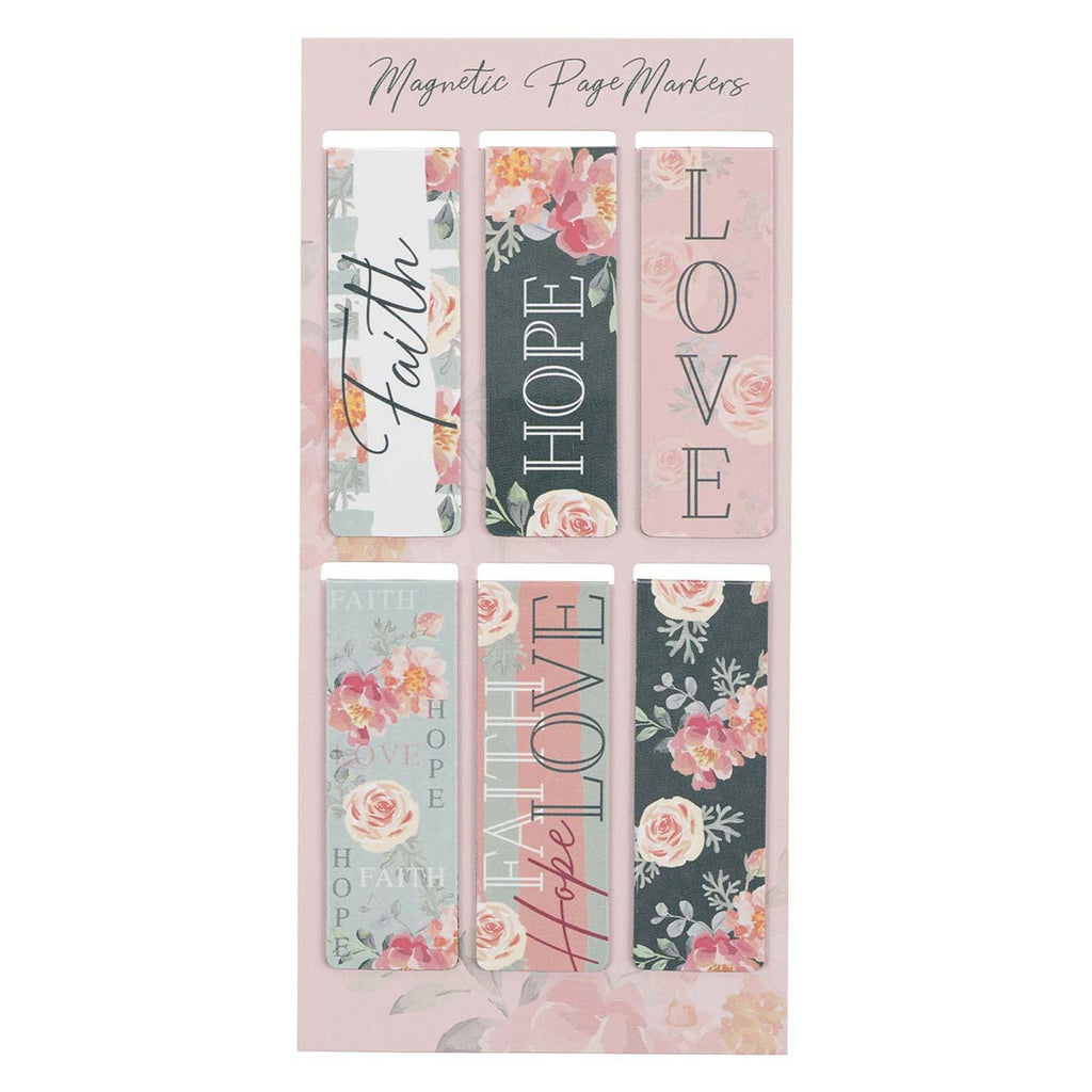 Magnetic Page marker Set - Vintage Faith Hope and Love