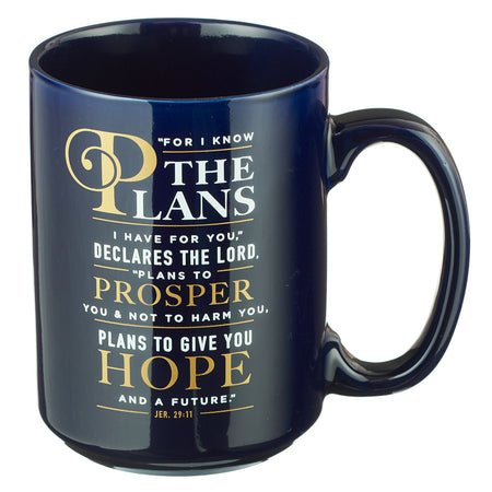 She Speaks with Wisdom Blue Floral Ceramic Coffee Mug - Proverbs 31:26