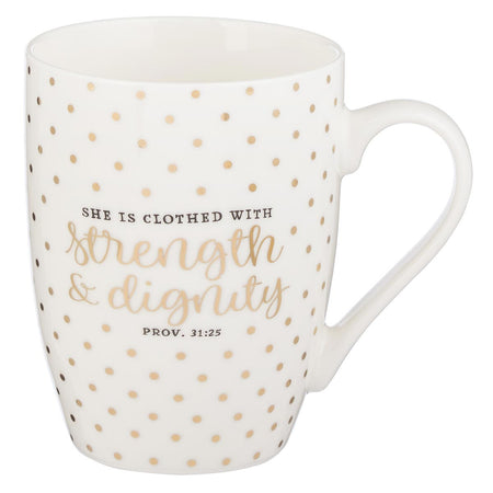 Ceramic Strength & Dignity Nurse Coffee Mug - Proverbs 31:25