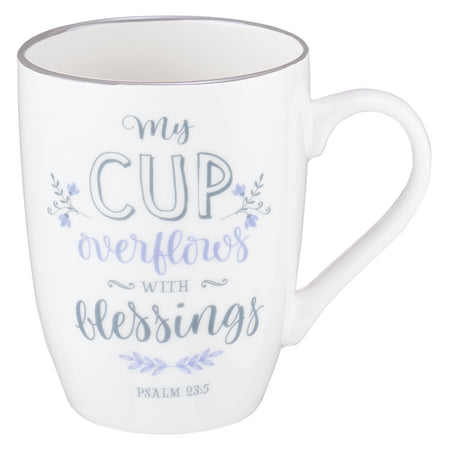 She Speaks with Wisdom Blue Floral Ceramic Coffee Mug - Proverbs 31:26