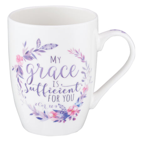 She Speaks with Wisdom Blue Floral Ceramic Coffee Mug - Proverbs 31:26