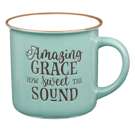 She Speaks with Wisdom Blue Floral Ceramic Coffee Mug - Proverbs 31:26