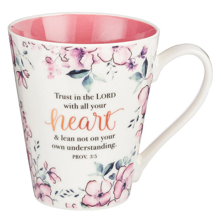 She Speaks with Wisdom Blue Floral Ceramic Coffee Mug - Proverbs 31:26