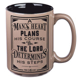 Coffee Mug in Brown - A Man's Heart Proverbs 16:9