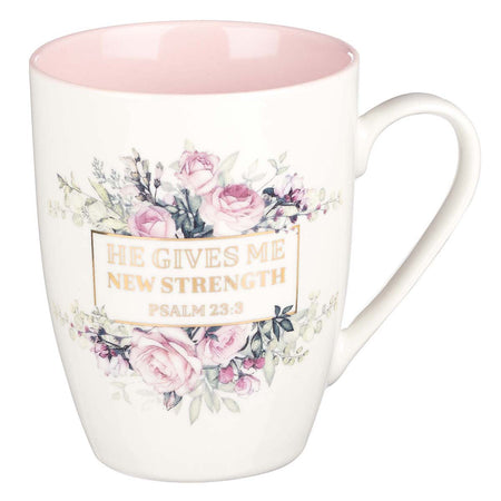She Speaks with Wisdom Blue Floral Ceramic Coffee Mug - Proverbs 31:26