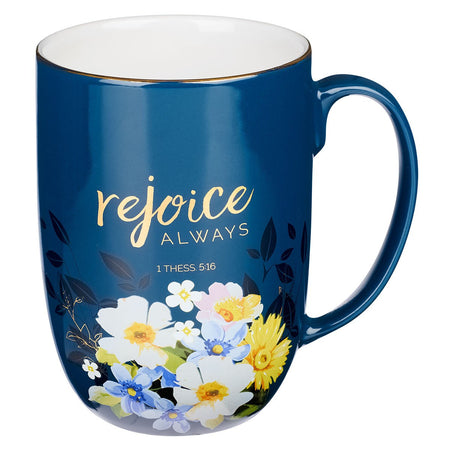She Speaks with Wisdom Blue Floral Ceramic Coffee Mug - Proverbs 31:26