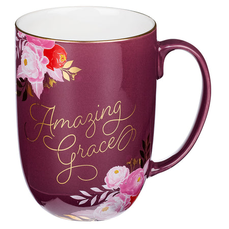 She Speaks with Wisdom Blue Floral Ceramic Coffee Mug - Proverbs 31:26