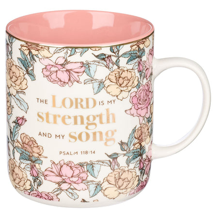 She Speaks with Wisdom Blue Floral Ceramic Coffee Mug - Proverbs 31:26
