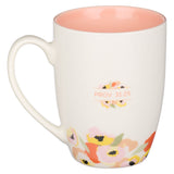 Strength & Dignity Peach Poppy Ceramic Mug - Proverbs 31:25