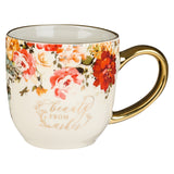 Beauty From Ashes Red Marigold Ceramic Mug - Isaiah 61:3