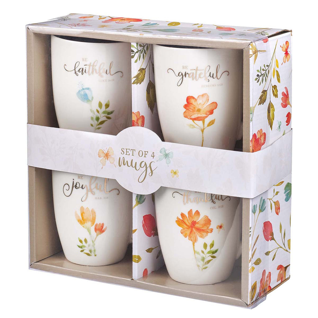 Ceramic Mug Set Floral - Grateful