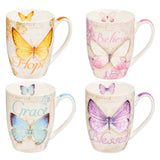Mug Set - Butterflies Blessed, Believe, Grace & Hope
