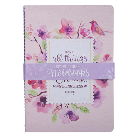 Be Still and Know Medium Notebook Set in Purple Florals - Psalm 46:10