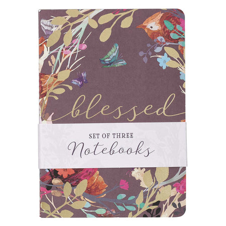 Large Notebook Set - He Leads Me Pink Floral Psalm 23:2