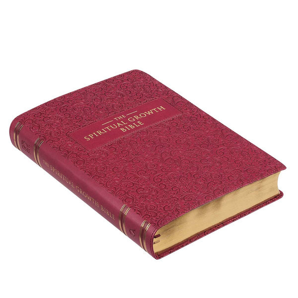Berry Faux Leather Spiritual Growth Bible
