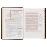 Espresso Brown Faux Leather Spiritual Growth Bible