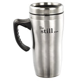 Be Still and Know Stainless Steel Travel Mug With Handle - Psalm 46:10