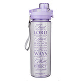 Plastic Water Bottle - Trust in the Lord Purple Proverbs 3:5