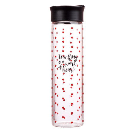 My Grace Glass Water Bottle with Bamboo Lid and Sleeve - 2 Corinthians 12:9
