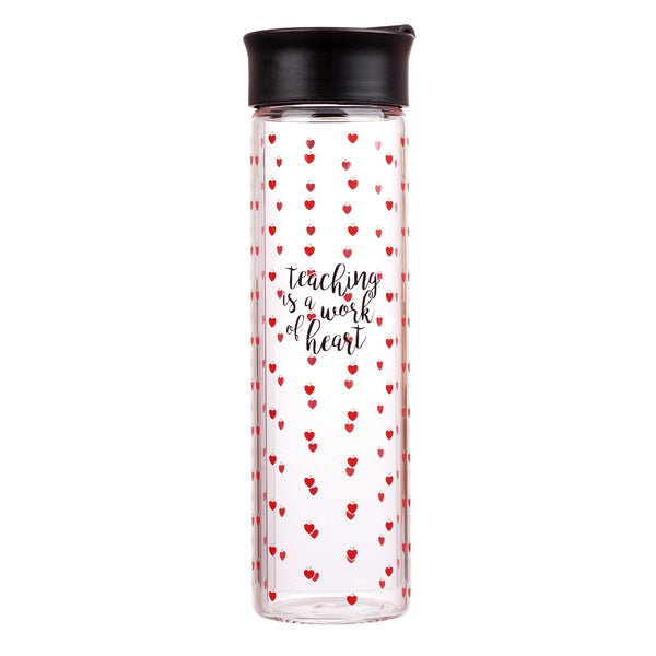Teaching Is a Work of the Heart Glass Water bottle