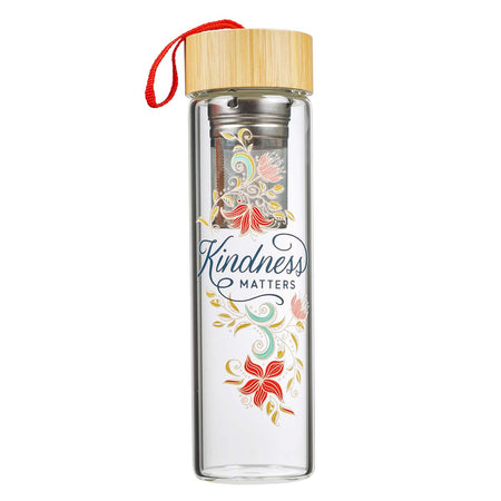 My Grace Glass Water Bottle with Bamboo Lid and Sleeve - 2 Corinthians 12:9