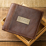 Wallet: Two-Tone Genuine Leather Strong and Courageous