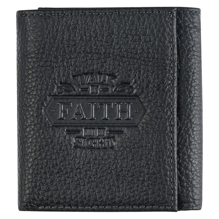 Seek First the Kingdom Saddle Tan Genuine Leather Wallet - Matthew 6:33